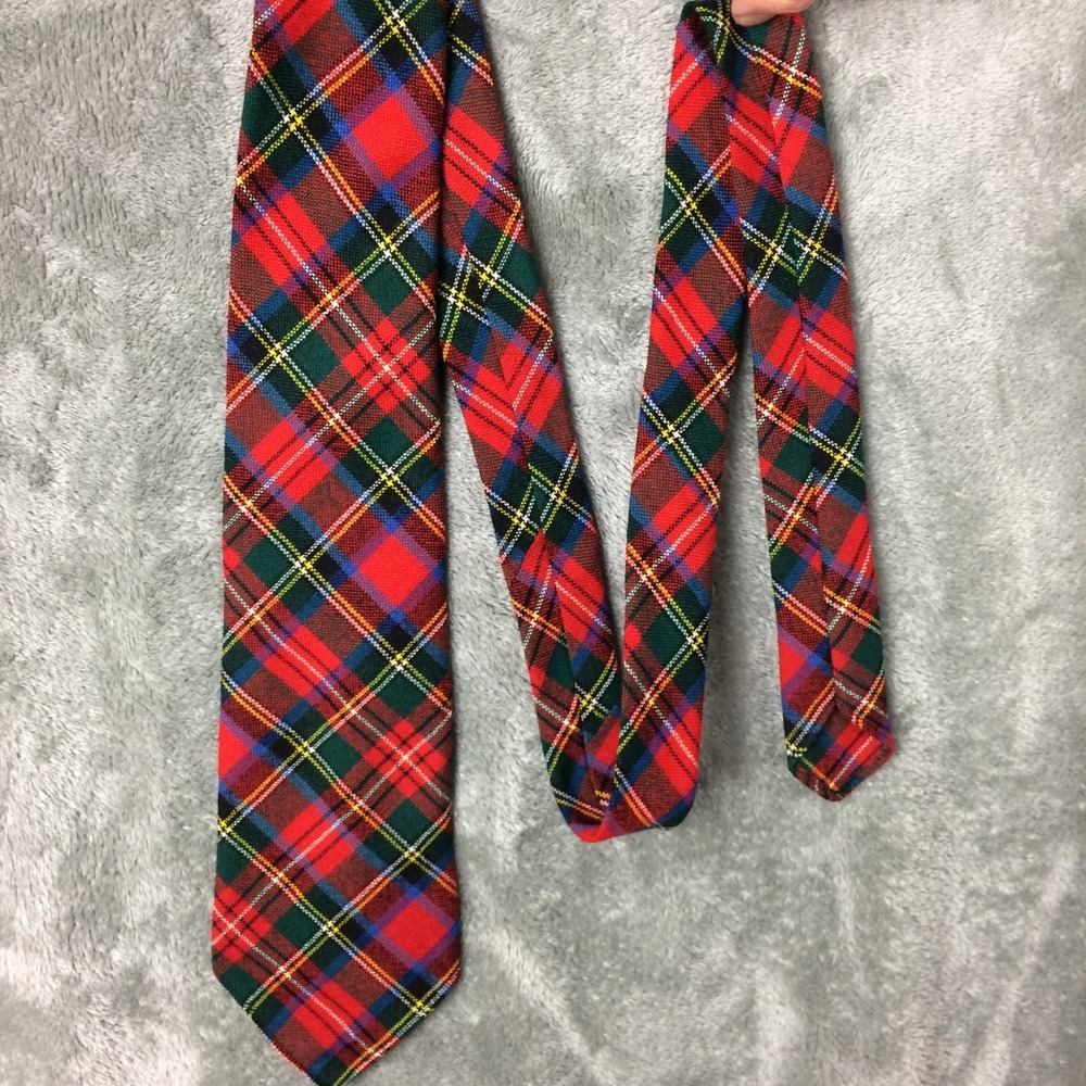 Ingles Buchan Wool Neck Tie Royal Stewart Plaid Tartan Made‎ in Scotland